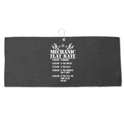 Funny Mechanic Flat Rate Large Microfiber Waffle Golf Towel