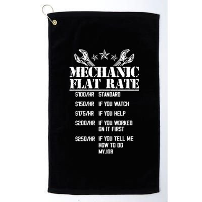 Funny Mechanic Flat Rate Platinum Collection Golf Towel