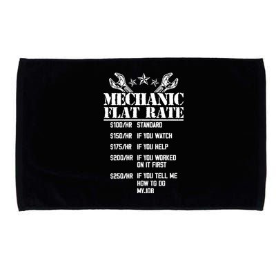 Funny Mechanic Flat Rate Microfiber Hand Towel