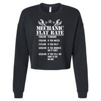 Funny Mechanic Flat Rate Cropped Pullover Crew