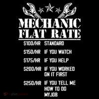 Funny Mechanic Flat Rate Women's V-Neck T-Shirt