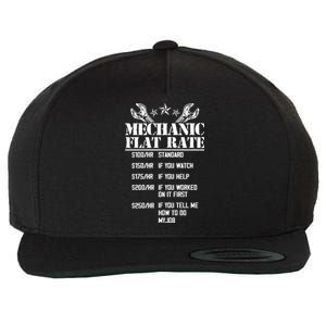 Funny Mechanic Flat Rate Wool Snapback Cap