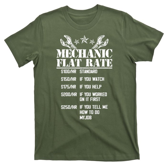 Funny Mechanic Flat Rate T-Shirt