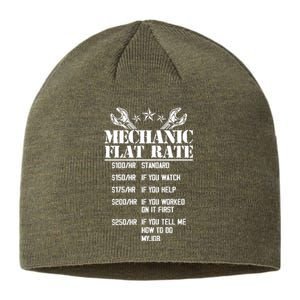 Funny Mechanic Flat Rate Sustainable Beanie