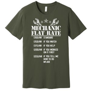 Funny Mechanic Flat Rate Premium T-Shirt