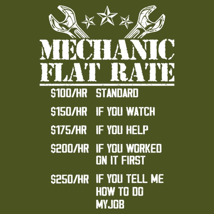 Funny Mechanic Flat Rate Premium T-Shirt
