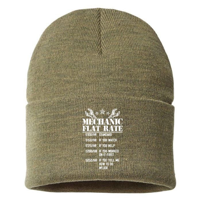 Funny Mechanic Flat Rate Sustainable Knit Beanie