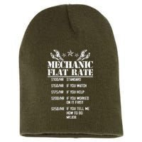 Funny Mechanic Flat Rate Short Acrylic Beanie