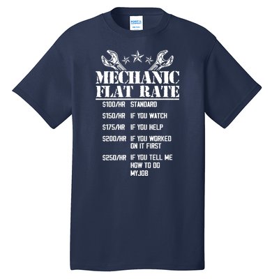 Funny Mechanic Flat Rate Tall T-Shirt