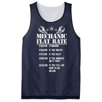 Funny Mechanic Flat Rate Mesh Reversible Basketball Jersey Tank