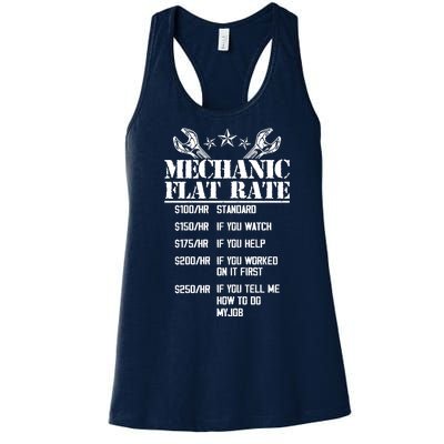 Funny Mechanic Flat Rate Women's Racerback Tank