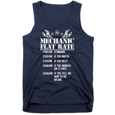 Funny Mechanic Flat Rate Tank Top