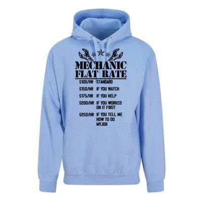 Funny Mechanic Flat Rate Unisex Surf Hoodie