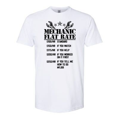 Funny Mechanic Flat Rate Softstyle CVC T-Shirt