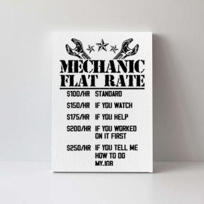 Funny Mechanic Flat Rate Canvas