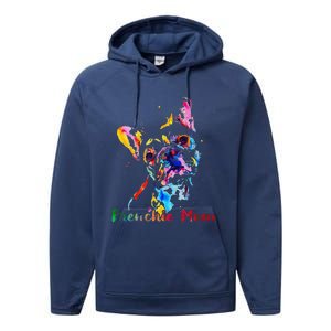 Frenchie Mom French Bulldog Dog Lovers Mothers Day Performance Fleece Hoodie