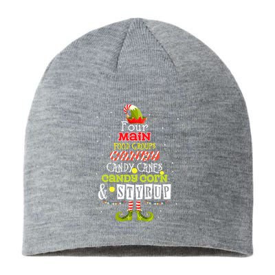Four Main Food Groups Elf Buddy Christmas Candy Pajama Sustainable Beanie