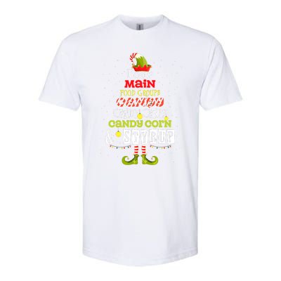 Four Main Food Groups Elf Buddy Christmas Candy Pajama Softstyle® CVC T-Shirt