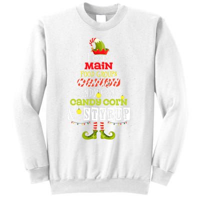 Four Main Food Groups Elf Buddy Christmas Candy Pajama Sweatshirt