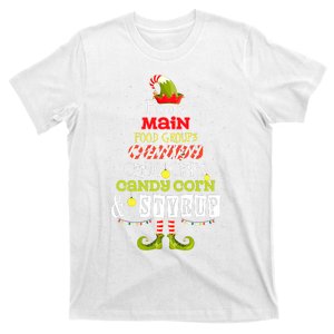 Four Main Food Groups Elf Buddy Christmas Candy Pajama T-Shirt