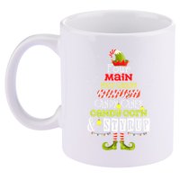 Four Main Food Groups Elf Buddy Christmas Candy Pajama 11oz C Handle Ceramic Mug