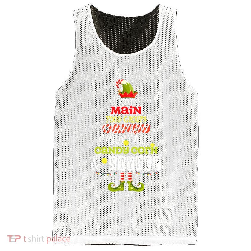 Four Main Food Groups Elf Buddy Christmas Candy Pajama Mesh Reversible Basketball Jersey Tank