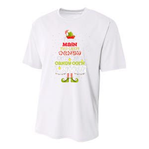 Four Main Food Groups Elf Buddy Christmas Candy Pajama Youth Performance Sprint T-Shirt