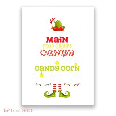 Four Main Food Groups Elf Buddy Christmas Candy Pajama Poster