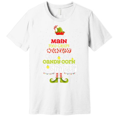 Four Main Food Groups Elf Buddy Christmas Candy Pajama Premium T-Shirt