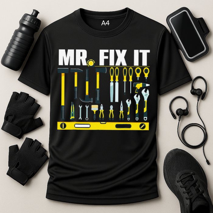 Funny Mr. Fix It Art For DIY Handyman  Repairman Lovers  Cooling Performance Crew T-Shirt