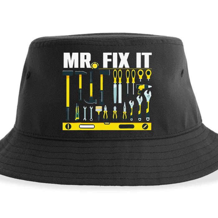 Funny Mr. Fix It Art For DIY Handyman  Repairman Lovers  Sustainable Bucket Hat