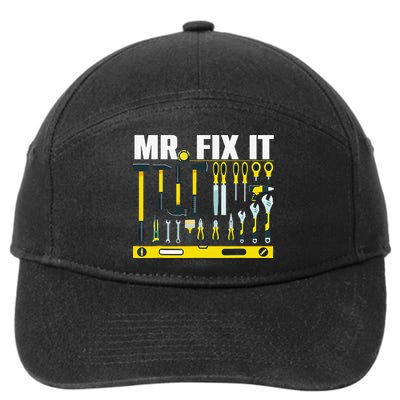 Funny Mr. Fix It Art For DIY Handyman  Repairman Lovers  7-Panel Snapback Hat