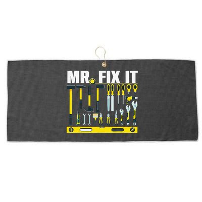 Funny Mr. Fix It Art For DIY Handyman  Repairman Lovers  Large Microfiber Waffle Golf Towel