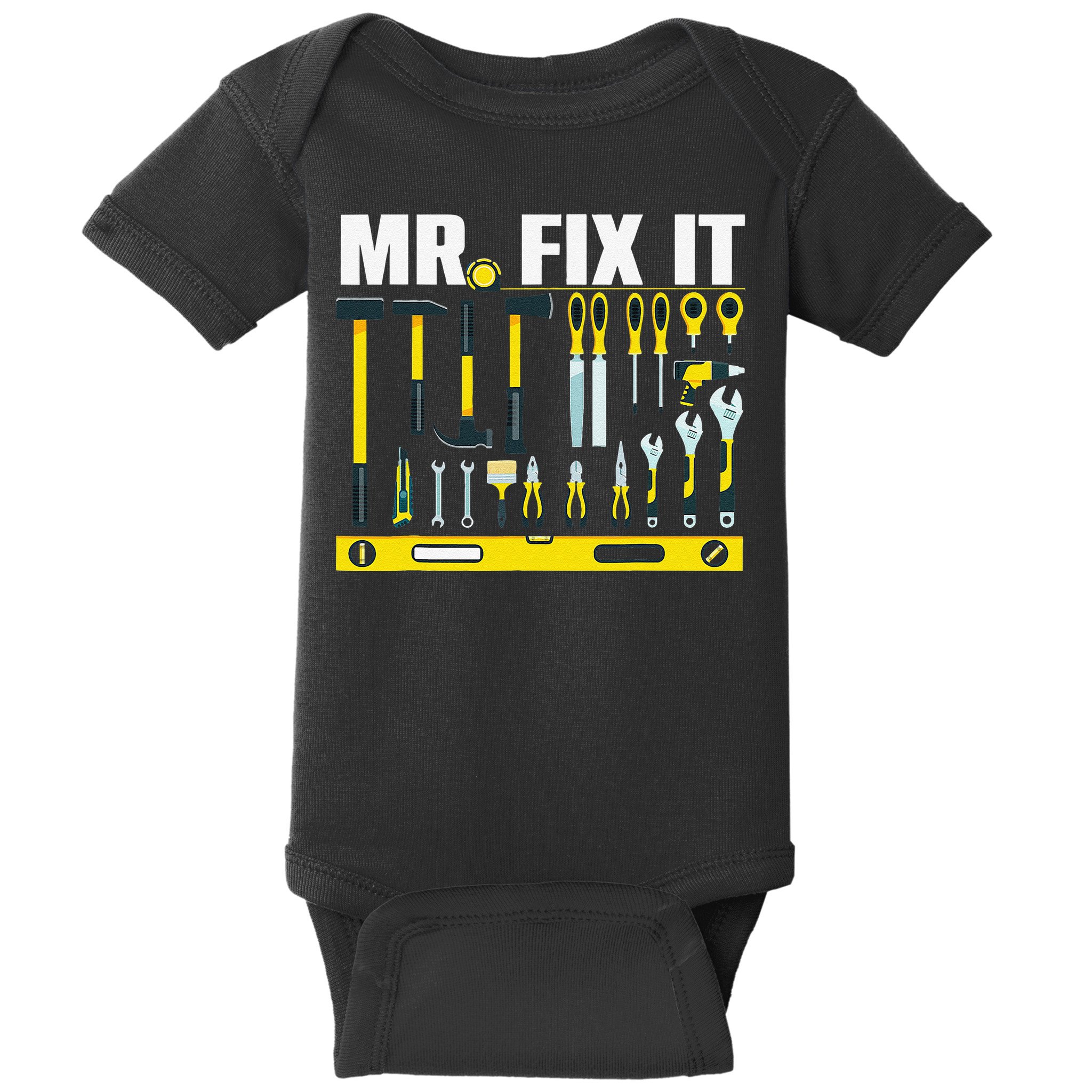Funny Mr. Fix It Art For DIY Handyman  Repairman Lovers  Baby Bodysuit