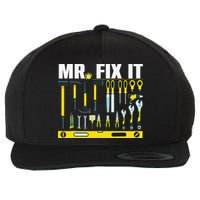 Funny Mr. Fix It Art For DIY Handyman  Repairman Lovers  Wool Snapback Cap