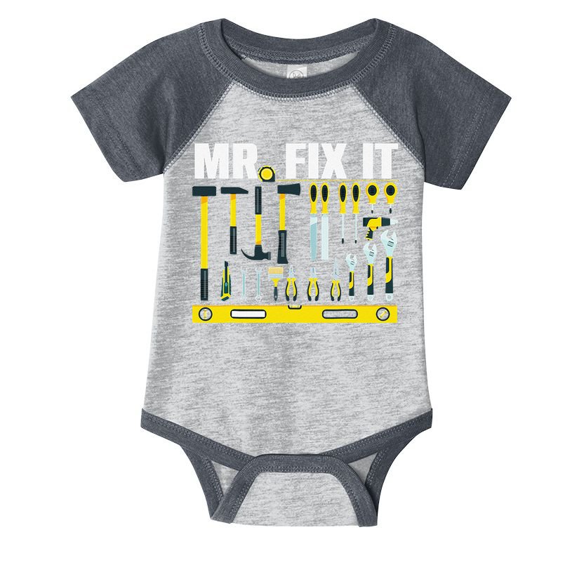 Funny Mr. Fix It Art For DIY Handyman  Repairman Lovers  Infant Baby Jersey Bodysuit