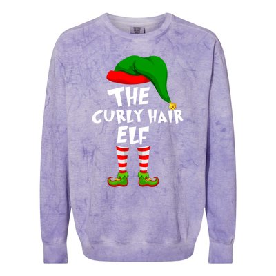 Funny Matching Family Christmas The Curly Hair Elf Cool Gift Colorblast Crewneck Sweatshirt