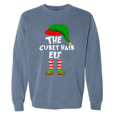 Funny Matching Family Christmas The Curly Hair Elf Cool Gift Garment-Dyed Sweatshirt