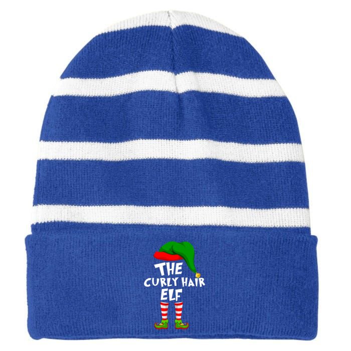 Funny Matching Family Christmas The Curly Hair Elf Cool Gift Striped Beanie with Solid Band