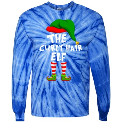 Funny Matching Family Christmas The Curly Hair Elf Cool Gift Tie-Dye Long Sleeve Shirt