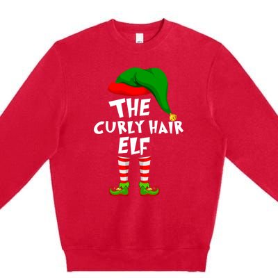 Funny Matching Family Christmas The Curly Hair Elf Cool Gift Premium Crewneck Sweatshirt