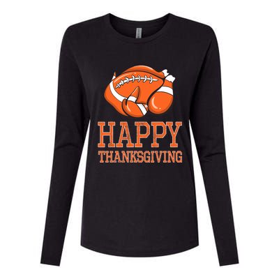 Feast Mode Football Turkey Funny Thanksgiving Gifts Womens Cotton Relaxed Long Sleeve T-Shirt