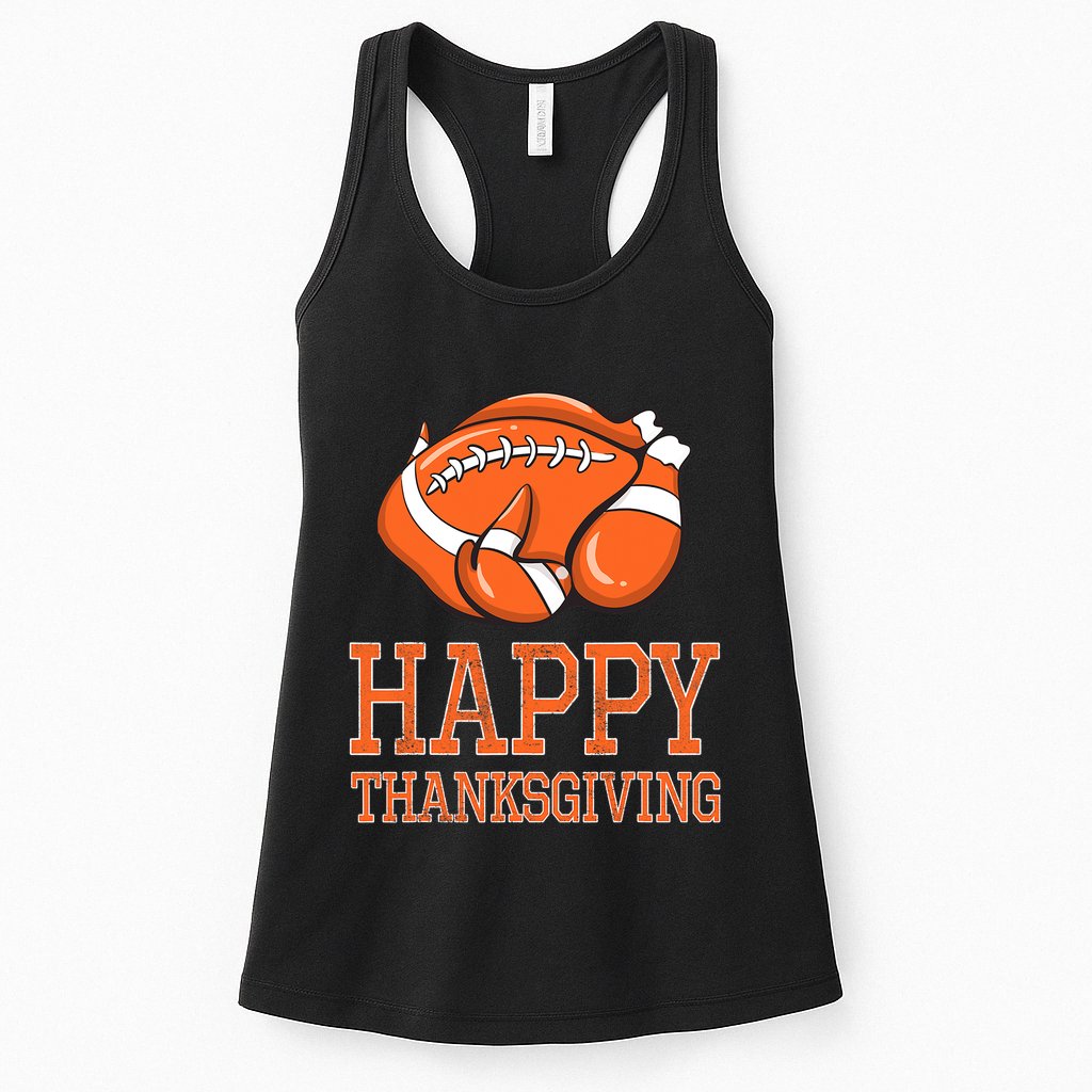 Feast Mode Football Turkey Funny Thanksgiving Gifts Womens Tank Top
