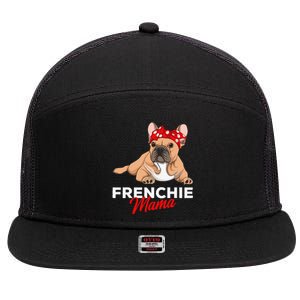 Frenchie Mama Funny French Bulldog Dog Mom Cute 7 Panel Mesh Trucker Snapback Hat