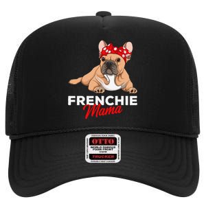 Frenchie Mama Funny French Bulldog Dog Mom Cute High Crown Mesh Back Trucker Hat