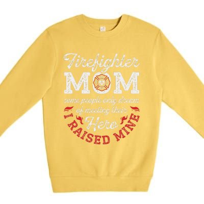 Firefighter Mom Firewoman Proud Moms Mother's Day Vintage Premium Crewneck Sweatshirt