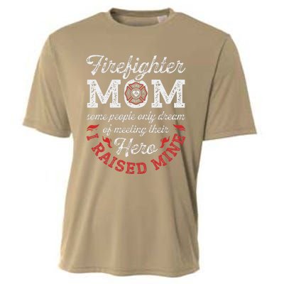 Firefighter Mom Firewoman Proud Moms Mother's Day Vintage Cooling Performance Crew T-Shirt