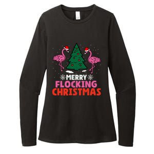 Flamingo Merry Flocking Christmas Funny Xmas Cool Gift Womens CVC Long Sleeve Shirt