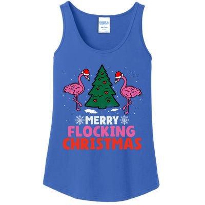 Flamingo Merry Flocking Christmas Funny Xmas Cool Gift Ladies Essential Tank