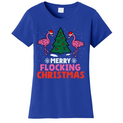 Flamingo Merry Flocking Christmas Funny Xmas Cool Gift Women's T-Shirt